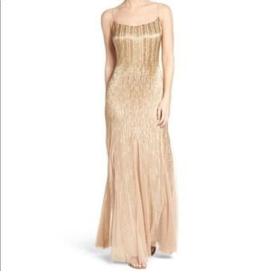 Adrianna Papell Gold Champagne Spaghetti Strap